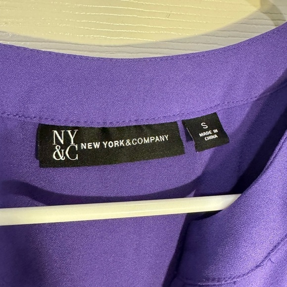 New York & Company Button-Accent‎ Belted Shirtdress Purple size small - Picture 5 of 5